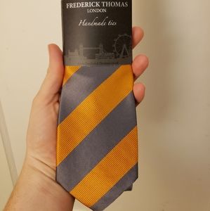 Gold and grey Fredrick Thomas Handmade Tie